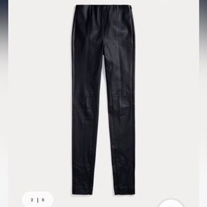 Polo Ralph Lauren leather leggings in navy blue